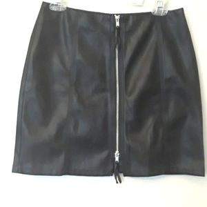 H and M black faux leather mini skirt. Size 8.